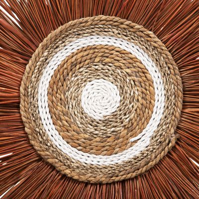WALL DECOR ROUND MADE OF GRASS AND BANANA BARK FIBERS 55x3x55Hcm.HM7792