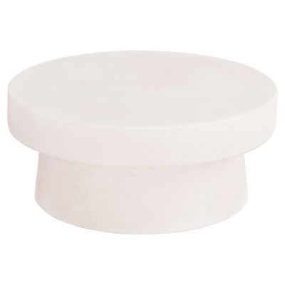 COFFEE TABLE ROUND SERIES SANTORINI HM18050 MDF IN OFF-WHITE COLOR Φ79x35Hcm.