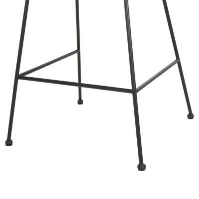 BAR STOOL MED.HEIGHT ALLEGRA HM5644.11 METAL&CUSHION BLACK-WICKER BEIGE 53x56x107Hcm.
