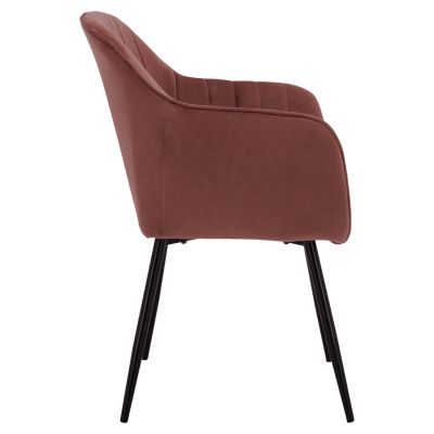 КАДИФЕНО КРЕСЛО SAWYER В ПРАШНО РОЗОВО С ЧЕРНИ КРАКА HM8523.12 53x60x76cm