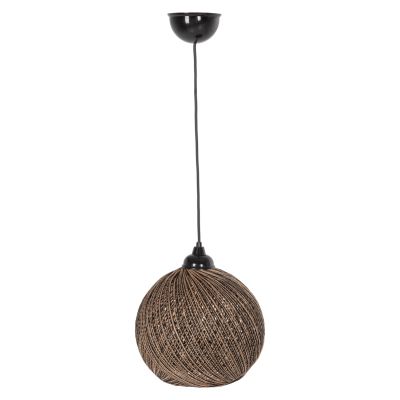 ПАНЕЛ ВЪТРЕШНА ЛАМПА ΗΜ7645.03, ЗЛАТНО ЧЕРНО- ПЛЕТЕНО ВЪЖЕ, Φ24x69Ηcm.