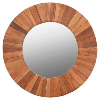 WALL MIRROR HM7726 RECYCLED WOOD NATURAL Φ100cm