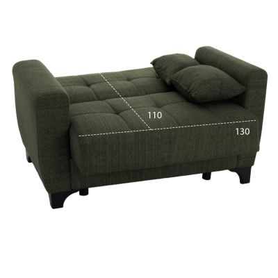 HM3243.05, 2-seater sofa-bed, tall back, dark-olive, 160x84x88