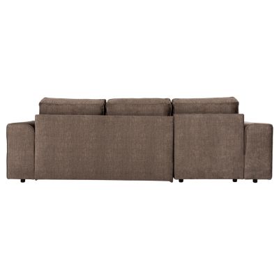 LEFT CORNER SOFA NACHO HM3279.03L BROWN FABRIC-SILVER METAL LEGS 270x163x88Hcm.