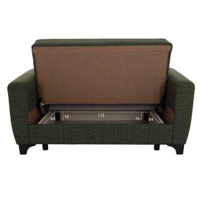 HM3243.05, 2-seater sofa-bed, tall back, dark-olive, 160x84x88