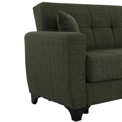 HM3243.05, 2-seater sofa-bed, tall back, dark-olive, 160x84x88