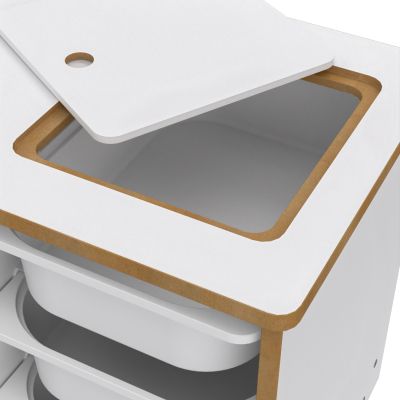 ДЕТСКИ КОМПЛЕКТ ЗА БЮРО STAK HM18222.01 МЕЛАМИН В БЯЛО-ЕСТЕСТВЕНО ДЪРВО 90x42x50Hcm.