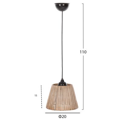 CEILING PENDANT LAMP HM7483.12 INDOOR-METAL AND BAMBOO IN NATURAL COLOR 20x15x75Hcm.