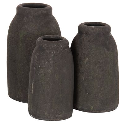 DECOR VASES 3PCS HM7711.11 TERRACOTTA FOSSIL GREY
