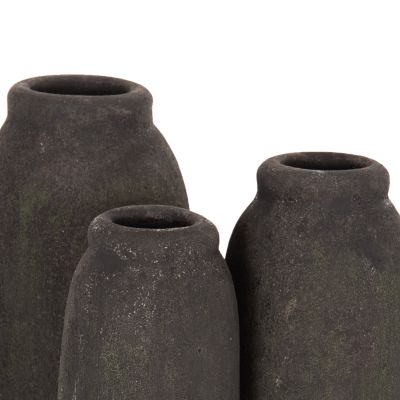 DECOR VASES 3PCS HM7711.11 TERRACOTTA FOSSIL GREY