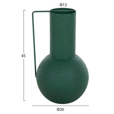 DECORATIVE VASE FLAGON HM4260.03 METAL IN GREEN Φ26x45Hcm.