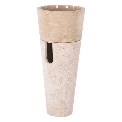 CONE SINK MADE OF MARBLE IN CREAM AND WHITE COLOR Φ40x90Hcm.HM7808.02