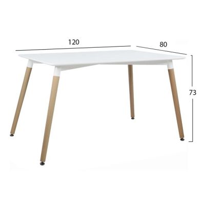 Set Dining Table 5pieces HM10193.01 with table Minimal and Vegas White 120x80x73 cm