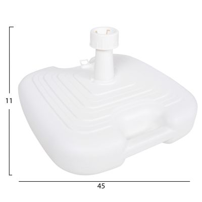 PLASTIC UMBRELLA BASE WITH HANDLE SOLBAS HM6112.01 WHITE COLOR-FOR POLE 20/38mm 45x11Hcm.
