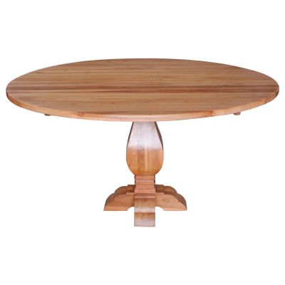 ROUND DINING VEDU HM9465.01 TABLE TEAK WOOD CARVED LEG Φ130x78Hcm.