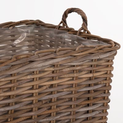 DECORATIVE BASKETS KATER 4PCS HM9657 KUBU RATTAN IN GREY 52x52x50-57Hcm.