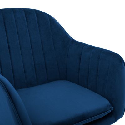 Фотьойл Sawyer Velvet Blue с черни крака HM8523.18 53x60x76cm