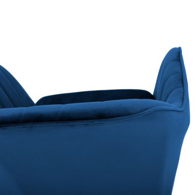 Фотьойл Sawyer Velvet Blue с черни крака HM8523.18 53x60x76cm