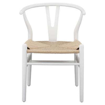 DINING CHAIR BRAVE HM8695.04 BEECH WOOD IN WHITE-ROPE BEIGE 54x57x74Hcm