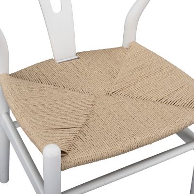 DINING CHAIR BRAVE HM8695.04 BEECH WOOD IN WHITE-ROPE BEIGE 54x57x74Hcm