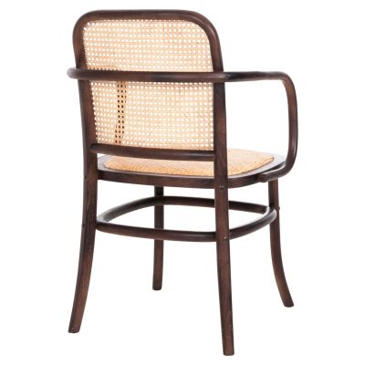 ARMCHAIR VAIANA HM8748 BEECH WOOD IN BROWN-RATTAN KNITTED IN NATURAL 55x55x90Hcm.