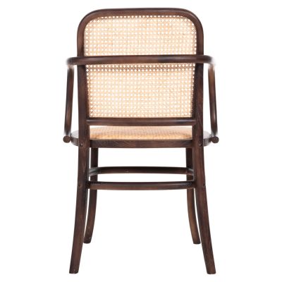 ARMCHAIR VAIANA HM8748 BEECH WOOD IN BROWN-RATTAN KNITTED IN NATURAL 55x55x90Hcm.