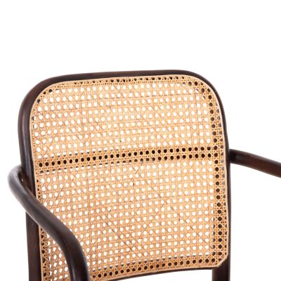 ARMCHAIR VAIANA HM8748 BEECH WOOD IN BROWN-RATTAN KNITTED IN NATURAL 55x55x90Hcm.
