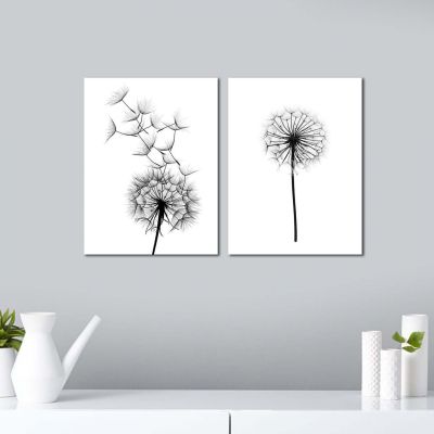 Canvas 2 piece set MDF Dandelion HM7203.02 60x40x2,7  cm.