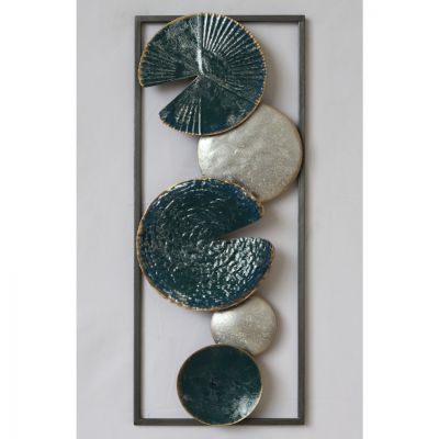 METAL WALL DECORATION HM7166 PETROL CHARCOAL GREY 20x3,5x50 cm.