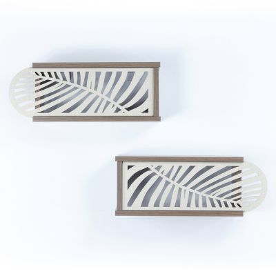 ΣΕΤ ΡΑΦΙΑ ΤΟΙΧΟΥ 2ΤΜΧ ΜΕΛΑΜΙΝΗΣ SILLIA HM9192.01 ΚΑΡΥΔΙ ΕΚΡΟΥ 55x20x22Y εκ.