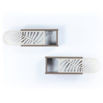 ΣΕΤ ΡΑΦΙΑ ΤΟΙΧΟΥ 2ΤΜΧ ΜΕΛΑΜΙΝΗΣ SILLIA HM9192.01 ΚΑΡΥΔΙ ΕΚΡΟΥ 55x20x22Y εκ.