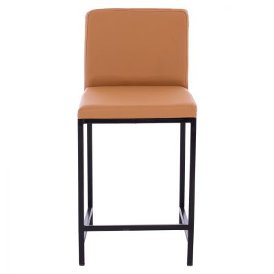 METAL STOOL WITH LEATHER TAN HM5801 40x46x86Y cm.