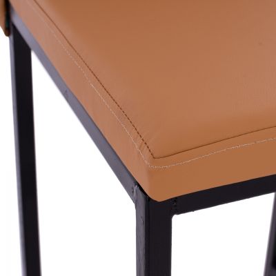 METAL STOOL WITH LEATHER TAN HM5801 40x46x86Y cm.