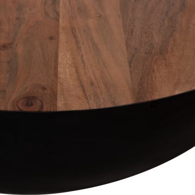 Decorative coffee table Bowl Round Φ90x40cm Black with acacia wood HM8717.01
