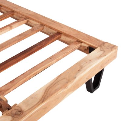 Легло ALICIA HM8359.11,метал и акациево дърво масив,160Χ200