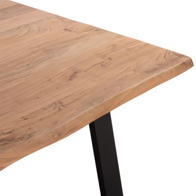 ТРАПЕЗНА МАСА АКАЦИЯ HM8500.11 МАСИВ АКАКЦИЯ С ЧЕРНИ КРАКА 160X90X76H CM