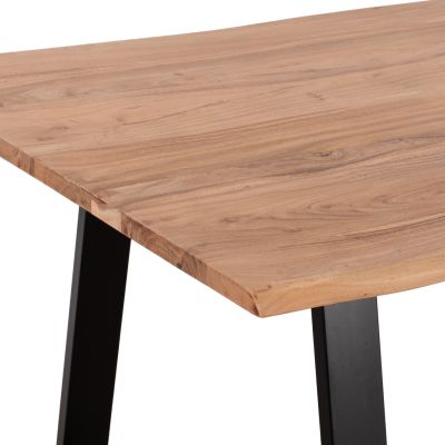 ТРАПЕЗНА МАСА АКАЦИЯ HM8500.11 МАСИВ АКАКЦИЯ С ЧЕРНИ КРАКА 160X90X76H CM