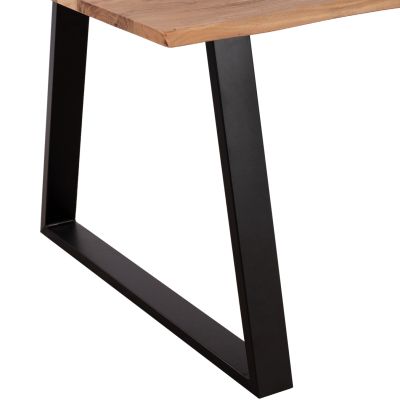 ТРАПЕЗНА МАСА АКАЦИЯ HM8500.11 МАСИВ АКАКЦИЯ С ЧЕРНИ КРАКА 160X90X76H CM