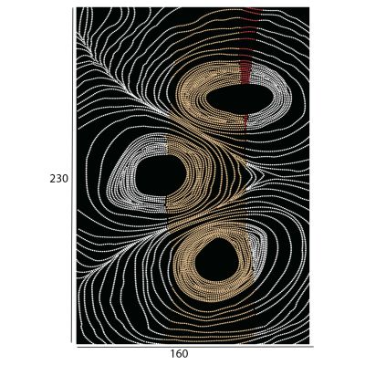 HM7675.27 160X230cm, black-grey carpet with fringes, JOSIANE