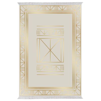 LIVING ROOM CARPET WITH FRINGES JOSIANE HM7675.34 BEIGE-GOLD 160X230