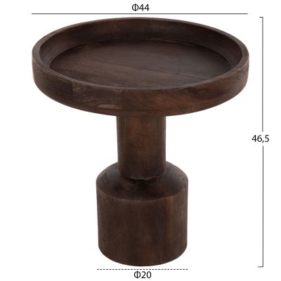 COFFEE TABLE ROUND CRAMM HM9700 SOLID MANGO WOOD IN DARK BROWN Φ45x47Hcm.