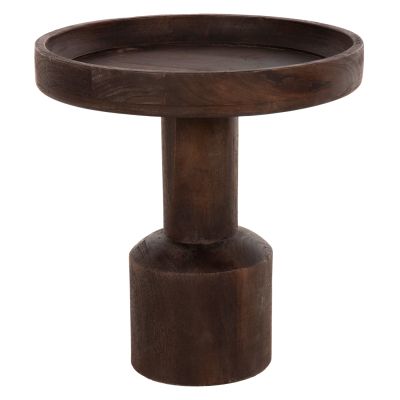 COFFEE TABLE ROUND CRAMM HM9700 SOLID MANGO WOOD IN DARK BROWN Φ45x47Hcm.