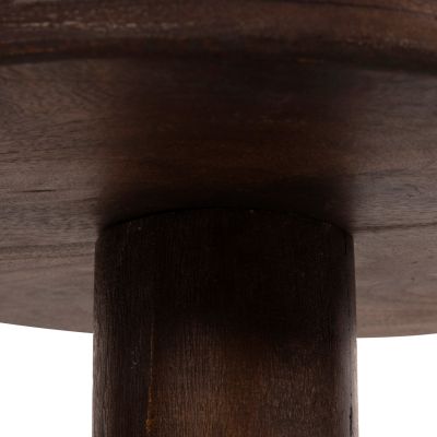 COFFEE TABLE ROUND CRAMM HM9700 SOLID MANGO WOOD IN DARK BROWN Φ45x47Hcm.