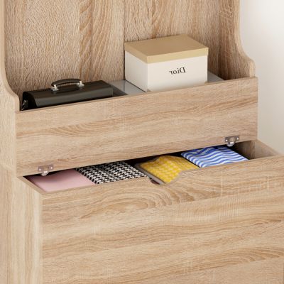 МЕБЕЛИ ЗА АНТИ KAYLOR HM2474.01 С КУКИЧКИ И МЯСТО ЗА СЪХРАНЕНИЕ-МДФ В СОНАМА 65x34x180Hcm.