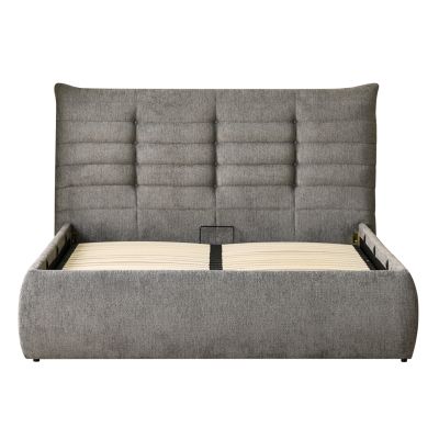 DOUBLE BED SANDRA HM732.01 GREY FABRIC & STORAGE SPACE--FOR MATTRESS 160x200cm.