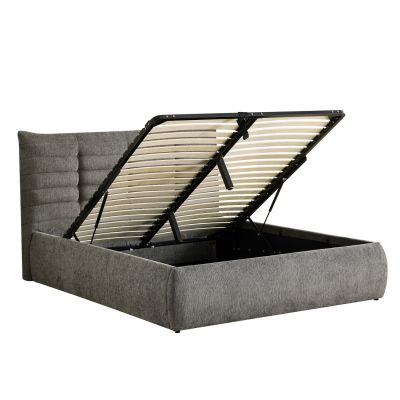 DOUBLE BED SANDRA HM732.01 GREY FABRIC & STORAGE SPACE--FOR MATTRESS 160x200cm.