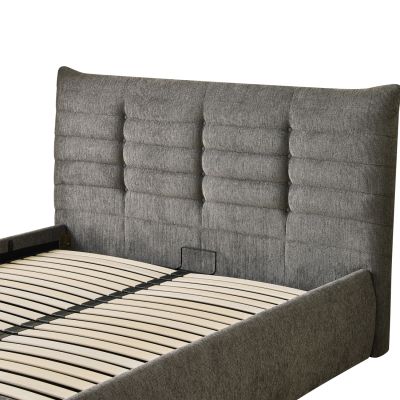 DOUBLE BED SANDRA HM732.01 GREY FABRIC & STORAGE SPACE--FOR MATTRESS 160x200cm.