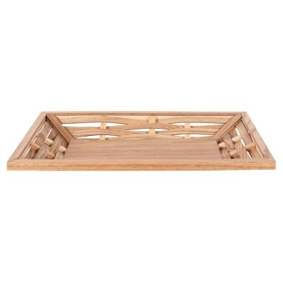 SERVING TRAY RECTANGULAR HM4228 FIR WOOD & MDF 51x32x5,5Hcm.