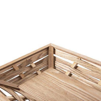 SERVING TRAY RECTANGULAR HM4228 FIR WOOD & MDF 51x32x5,5Hcm.