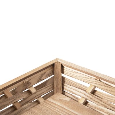 SERVING TRAY RECTANGULAR HM4228 FIR WOOD & MDF 51x32x5,5Hcm.